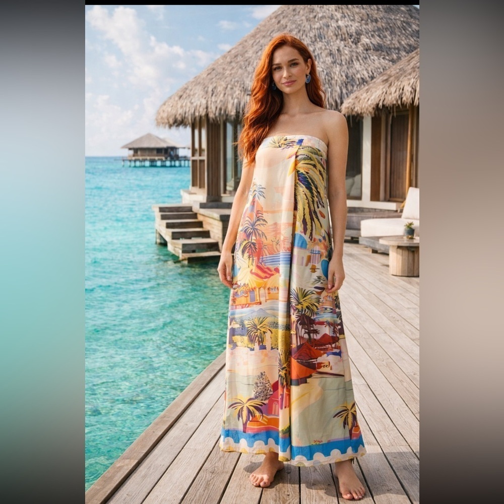 🎉RARE🎉 Anthropologie NWT Corey Lynn Calter Strapless Maxi Dress size L.